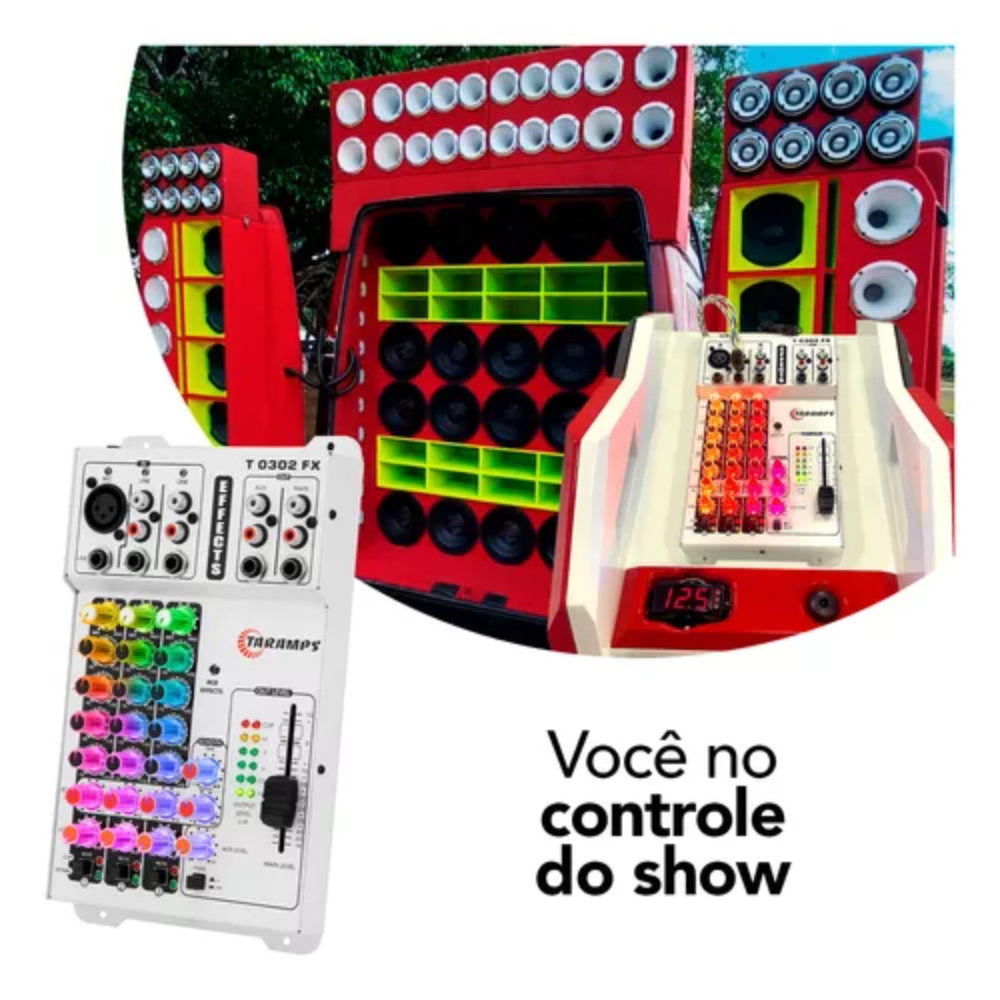 Mesa De Som Automotivo Taramps T0302 Fx Led Colorido Mesa De Som Automotivo Taramps T0302 Fx Led Colorido